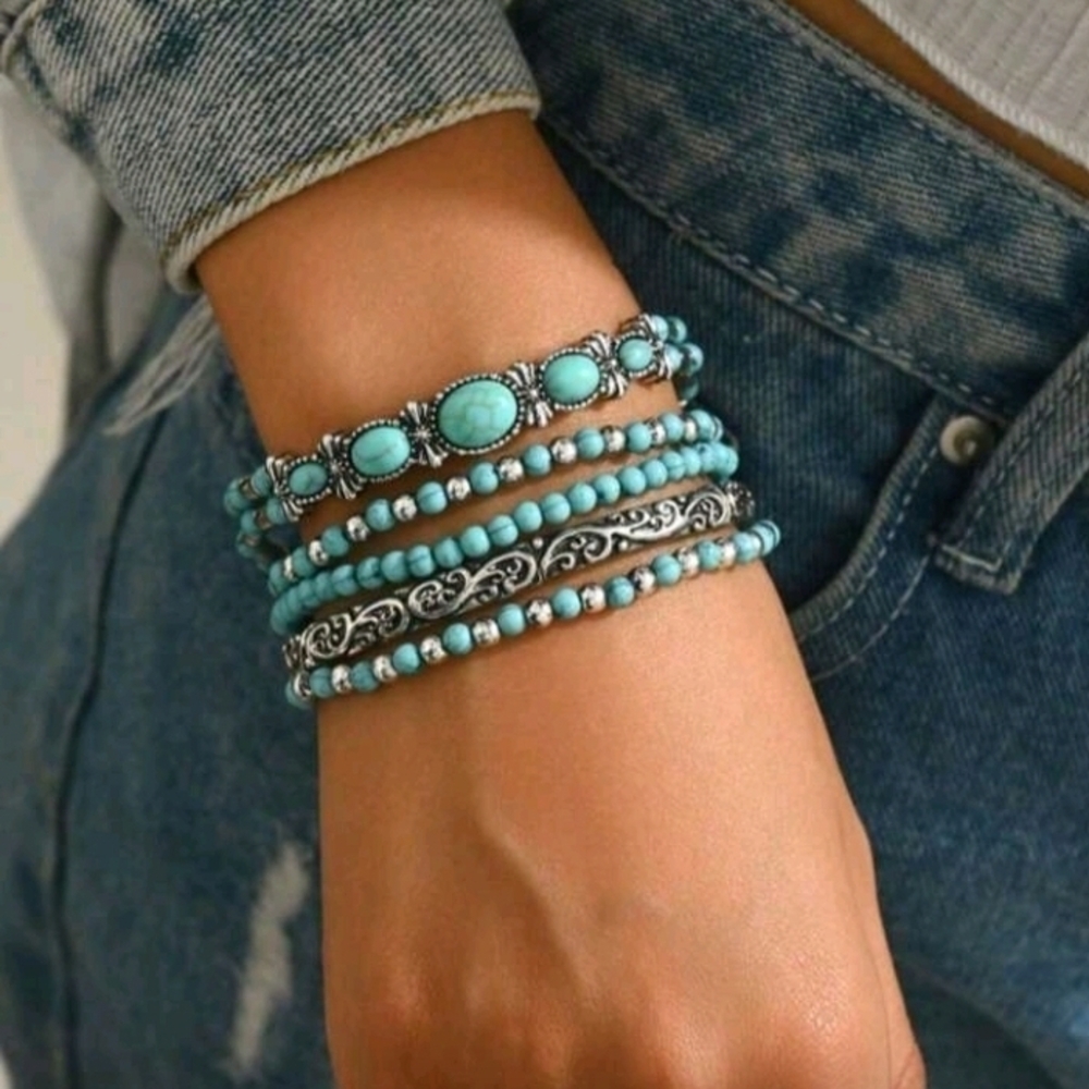 3 Pieces, Earrings, Ring & Stack Bracelets. Bundl… - image 1